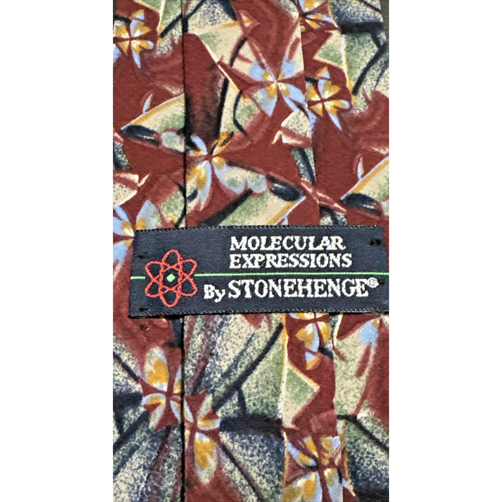 Mens Neck Tie Molecular Expressions Silk L58" W3.5" Multicolor